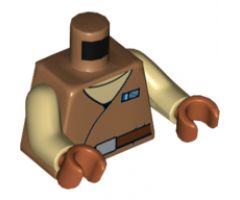 Torso SW Vest Robe with Reddish Brown Belt and Blue Name Badge over Tan Undershirt Pattern / Tan Arms / Dark Orange Hands