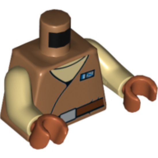 Torso SW Vest Robe with Reddish Brown Belt and Blue Name Badge over Tan Undershirt Pattern / Tan Arms / Dark Orange Hands