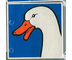 Duplo, Tile 2 x 2 x 1 with Duck Mosaic Picture 13 Pattern (Set 1078)