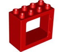 Duplo, Building Door / Window Frame 2 x 4 x 3 Flat Front Surface, Completely Open Back