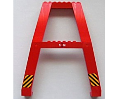 Support Crane Stand Double with Black and Yellow Danger Stripes and '5 M' with Arrows Pattern (Stickers) - Set 7994