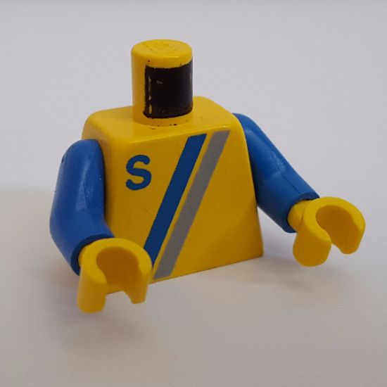 Torso Town 'S' Logo Light Gray / Blue Pattern / Blue Arms / Yellow Hands