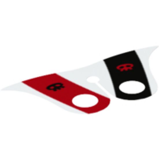 Minifigure, Body Wear Cape Cloth, Pointed Collar with Black Skull on Red Stripe and Red Skull on Black Stripe Pattern