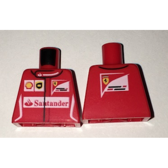Torso Speed Champions with Shell, UPS, Ferrari and Red Santander Logo Front, Ferrari Logo Back Pattern