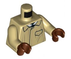 Torso Harry Potter Protective Overcoat with Wrinkles and Pocket Pattern / Tan Arms / Reddish Brown Hands