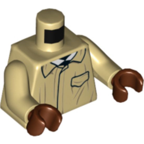 Torso Harry Potter Protective Overcoat with Wrinkles and Pocket Pattern / Tan Arms / Reddish Brown Hands