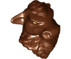 Minifigure, Head, Modified Minotaur with Gold Eyes and Pin Holes Pattern