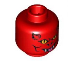 Minifigure, Head Devil Pattern - Game 3837 - Blocked Open Stud
