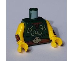 Torso with Bright Light Yellow Filigree, Reddish Brown Belt and Gold Leaf Pattern / Yellow Arms with Reddish Brown and Gold Cuffs Pattern / Yellow Hands