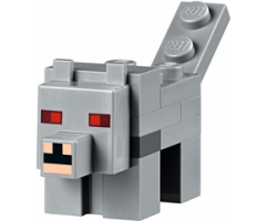 Minecraft Wolf, Red Eyes - Brick Built