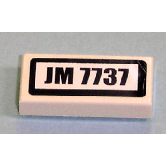 Tile 1 x 2 with 'JM 7737' Pattern (Sticker) - Set 7737