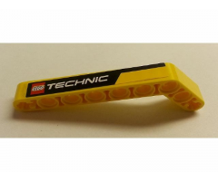 Technic, Liftarm 1 x 9 Bent (7 - 3) Thick with Black Line and LEGO TECHNIC Logo Pattern Model Right Side (Sticker) - Set 8265