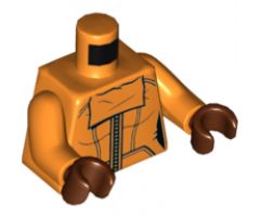 Torso Female with Black Panel Lines and White Zipper Pattern / Orange Arms / Reddish Brown Hands
