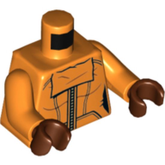 Torso Female with Black Panel Lines and White Zipper Pattern / Orange Arms / Reddish Brown Hands