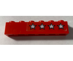 Brick 1 x 6 with 4 White Stars Pattern Model Left Side (Sticker) - Set 5533