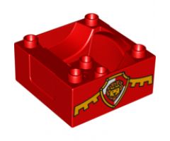 Duplo, Train Cab / Tender Base with Bottom Tubes with Lion on Shield Pattern