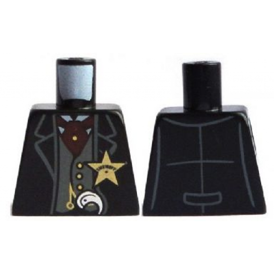 Torso Western Sheriff Star Badge, Vest, Red Ascot Pattern