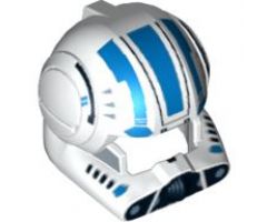 Minifigure, Headgear Helmet SW Clone Pilot with Open Visor and Blue Markings Pattern