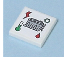 Tile 2 x 2 with Engine and Service Indicators Pattern (Sticker) - Set 7642