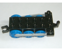 Duplo, Train Steam Engine Chassis with Light Bluish Gray Drive Rod and Blue Wheels