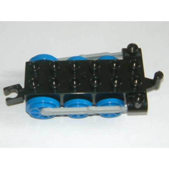 Duplo, Train Steam Engine Chassis with Light Bluish Gray Drive Rod and Blue Wheels