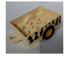 Duplo, Vehicle Trailer with Hitch Ends and Safari Stripe Pattern