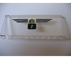 Windscreen 2 x 12 x 4 with Submarine, Black Stripes and Number 1 Pattern (Stickers) - Set 1782