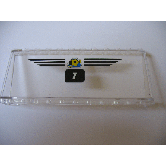 Windscreen 2 x 12 x 4 with Submarine, Black Stripes and Number 1 Pattern (Stickers) - Set 1782