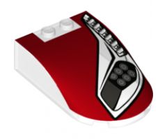 Windscreen 6 x 4 x 1 Curved with Headlights, Vents and Red Pattern Model Left Side