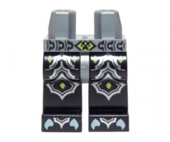 Hips and Black Legs with Silver Scaled Armor, Lime Diamonds and White Claws Pattern