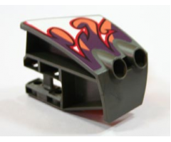 Technic, Panel RC Car Mudguard Front, Left with Flame Pattern (Sticker) - Set 8676