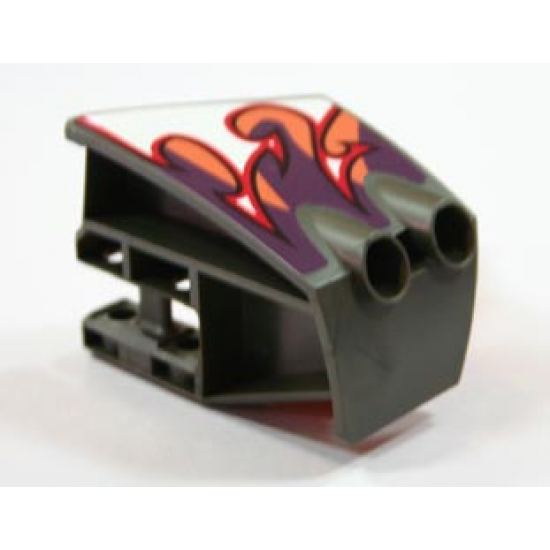 Technic, Panel RC Car Mudguard Front, Left with Flame Pattern (Sticker) - Set 8676