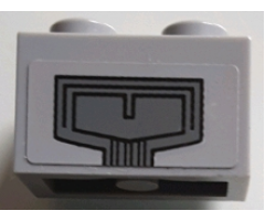 Brick 1 x 2 with Dark Bluish Gray Panel with Black Lines Pattern (Sticker) - Set 75095