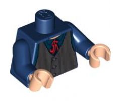 Torso Speed Racer Dark Bluish Gray Pinstripe Vest and Red Tie Pattern / Dark Blue Arms / Light Nougat Hands