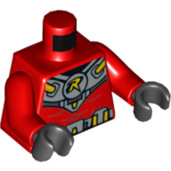 Torso Batman 'R' Symbol, Silver and Gold Diving Suit Pattern / Red Arms / Black Hands