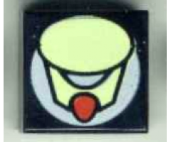 Tile 1 x 1 with Green Oval Pattern