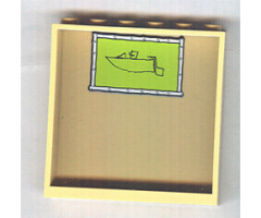 Panel 1 x 6 x 5 with Lime Boating Picture Pattern (Sticker) - Set 4982