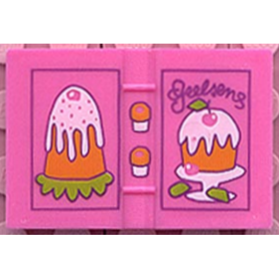 Minifigure, Utensil Book 2 x 3 with Muffin Pattern