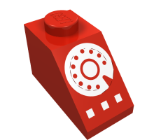 Slope 45 2 x 1 with Rotary Phone White Pattern