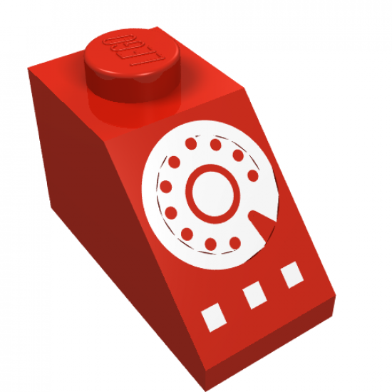 Slope 45 2 x 1 with Rotary Phone White Pattern
