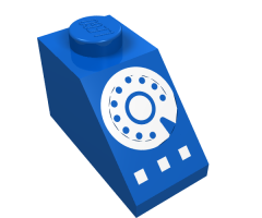 Slope 45 2 x 1 with Rotary Phone White Pattern