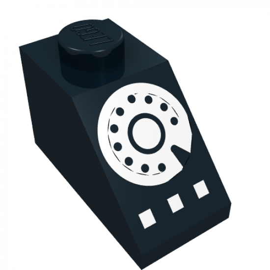 Slope 45 2 x 1 with Rotary Phone White Pattern