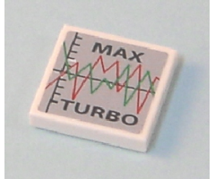Tile 2 x 2 with Graph and 'MAX TURBO' Pattern (Sticker) - Set 7642