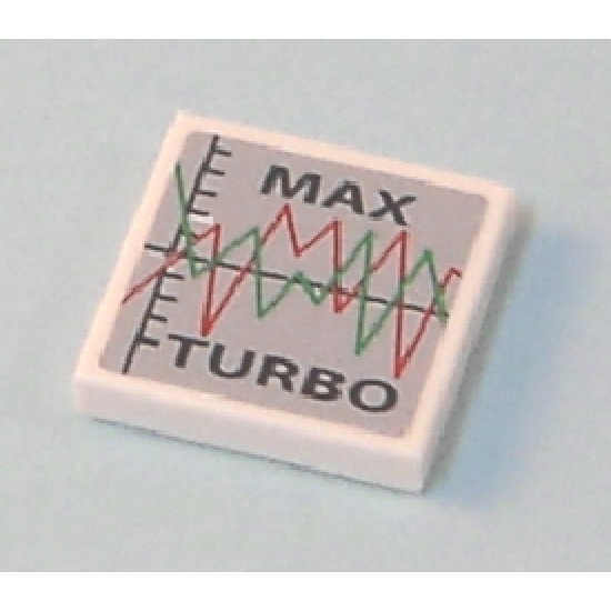 Tile 2 x 2 with Graph and 'MAX TURBO' Pattern (Sticker) - Set 7642
