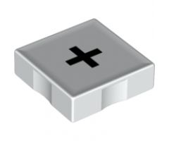 Duplo, Tile 2 x 2 with Black Plus Sign (+) Pattern