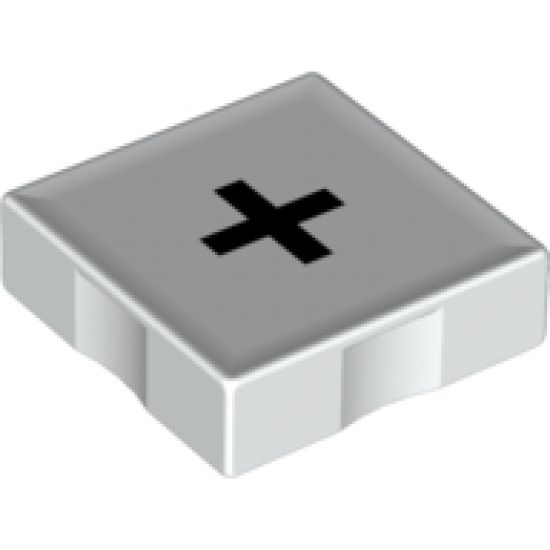 Duplo, Tile 2 x 2 with Black Plus Sign (+) Pattern