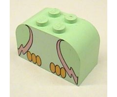 Slope, Curved 4 x 2 x 2 Double with Four Studs with Parrot Body Pattern