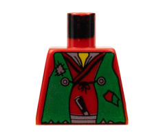 Torso Castle Ninja Vest Green Tattered Pattern (Robber)