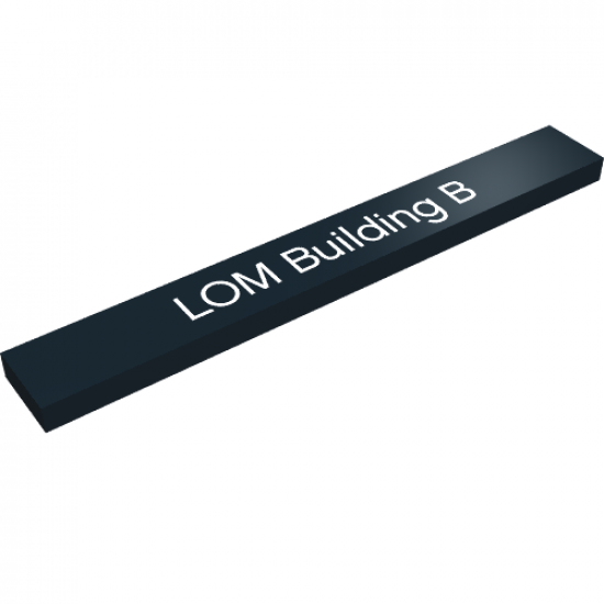 Tile 1 x 8 with 'LOM Building B' Pattern