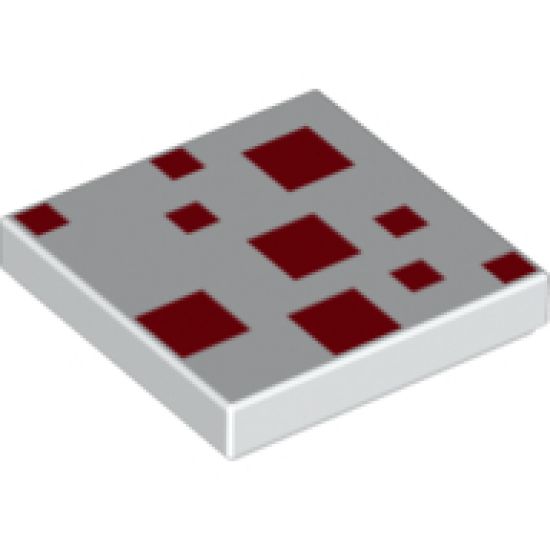 Tile 2 x 2 with Red Squares Pattern (Minecraft Cake)